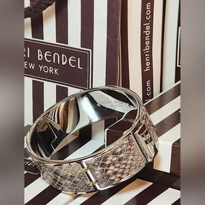 Henri bendel beige neutral snakeprint bangle bracelet